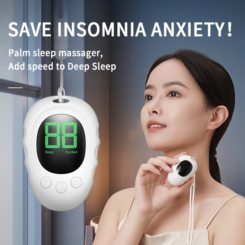 Health Power Tools - อุปกรณ์ช่วยการนอนหลับอัจฉริยะไมโครเคอร์เรนต์แบบพกพา ระบบพัลส์ความถี่ต่ำ สำหรับบำบัดอาการนอนไม่หลับ เครื่องนวดคลายเครียดแบบเงียบเพื่อสุขภาพ