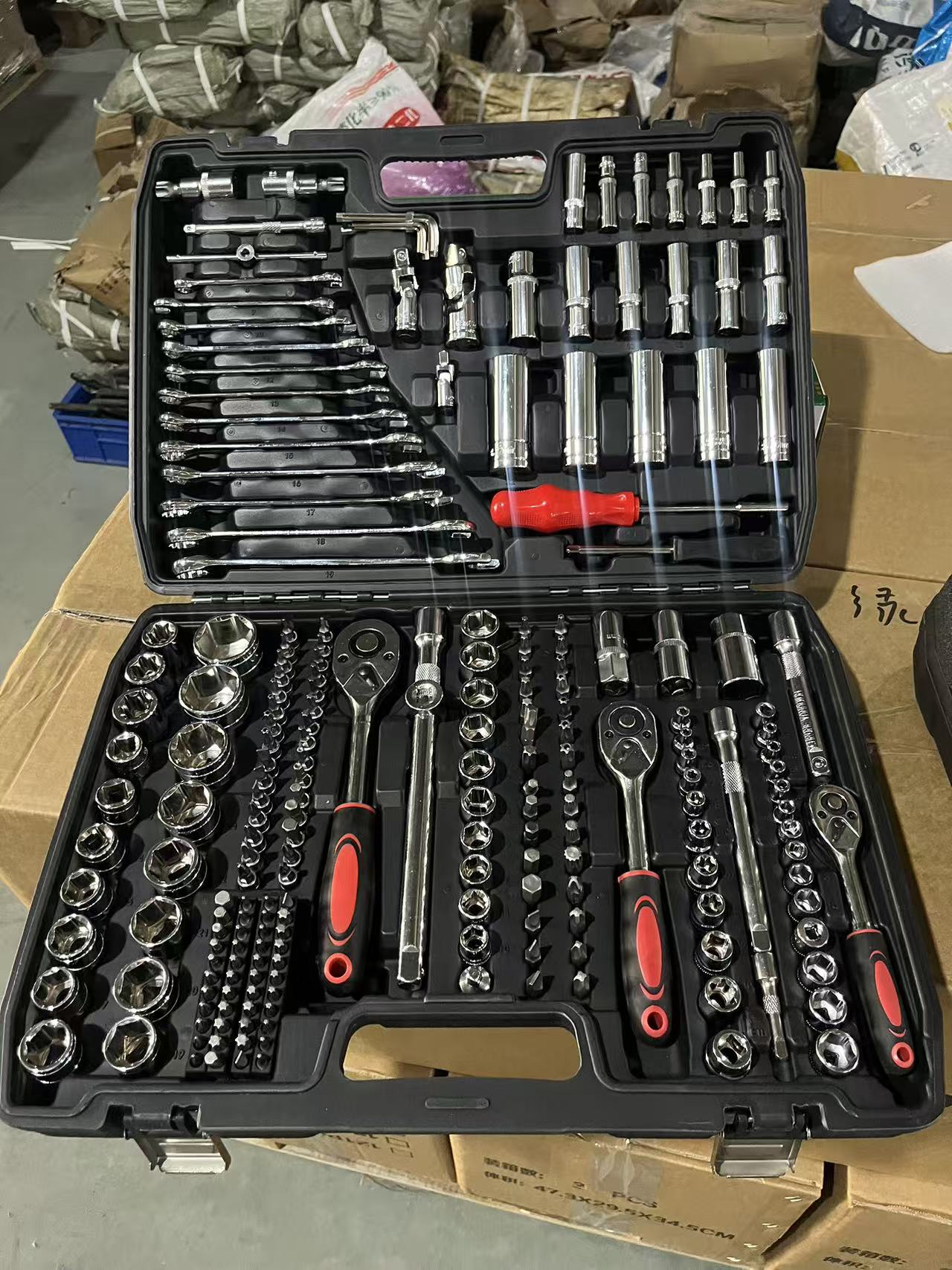Power Tools Garden - ชุดเครื่องมือซ่อมรถยนต์ DIY 216 ชิ้น ชุดประแจบล็อกพร้อมด้ามขันแบบมีแรงขัน OEM