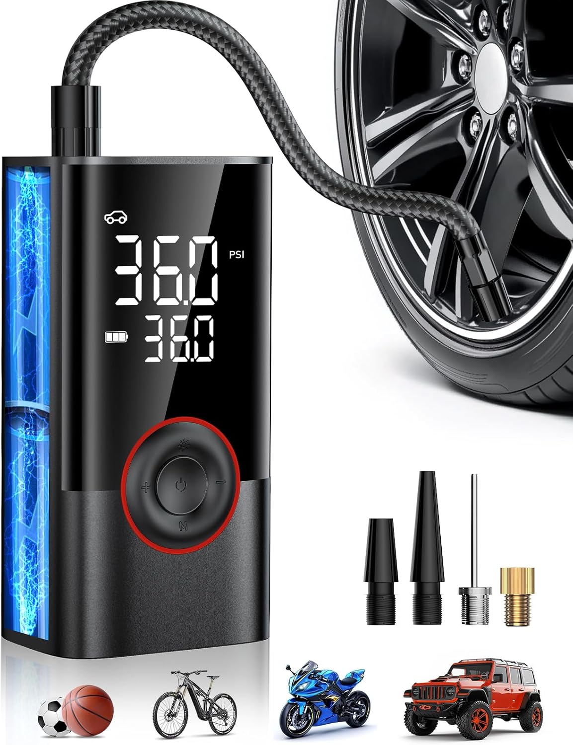 เครื่องสูบลมยางแบบพกพาไร้สายขน - Air Compressor Mini บทวิจารณ์และราคา